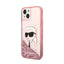 Karl Lagerfeld Liquid Glitter NFT Karl's Head – dėklas iPhone 14 Plus (rožinis)
