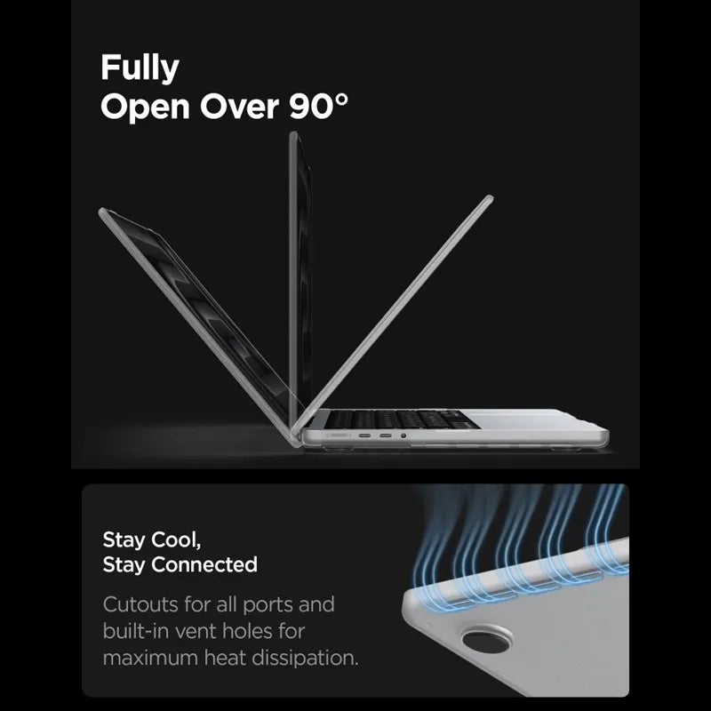 Spigen AirSkin – dėklas MacBook Pro 16" (M5/M4/M3/M2/M1/2026-2021) (Frost Clear)