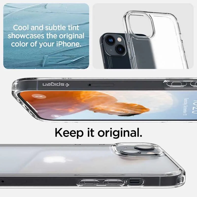 Spigen Ultra Hybrid Matte – dėklas, skirtas iPhone 15 Plus / iPhone 14 Plus (matinis skaidrus)