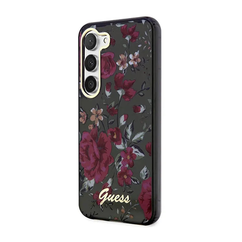 „Guess Flower Collection“ – dėklas „Samsung Galaxy S23+“ (chaki spalvos)