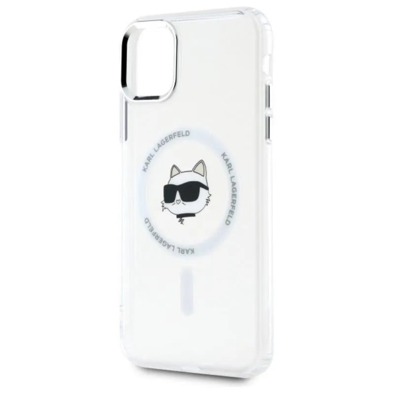 Karl Lagerfeld IML Metal Choupette Head MagSafe – Dėklas iPhone 11 (Baltas)