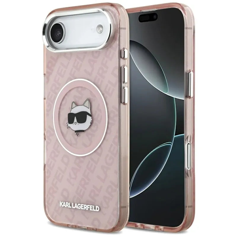 Karl Lagerfeld IML Choupette Head Logo MagSafe – dėklas iPhone Air (rožinis)