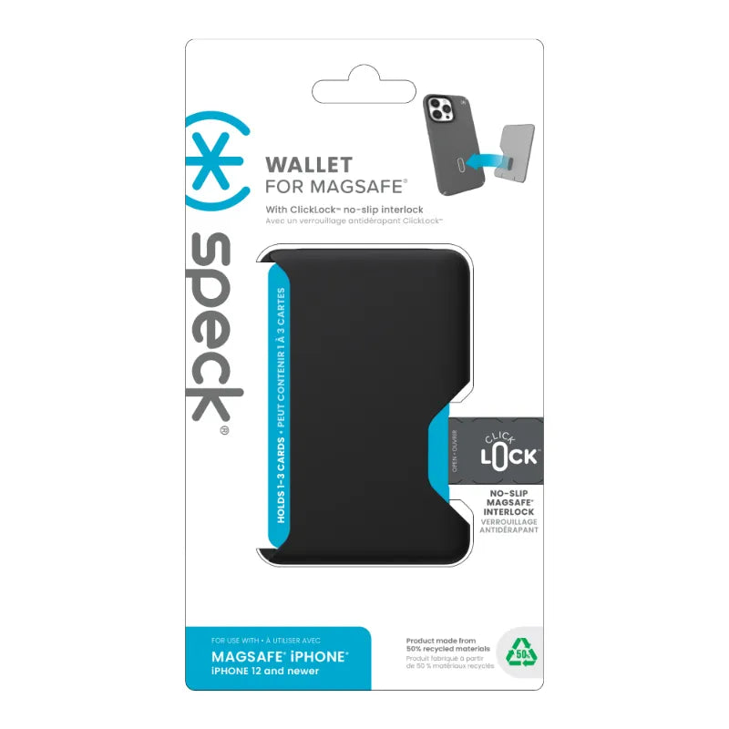 Speck ClickLock Wallet For MagSafe – Magnetinė MagSafe piniginė (juoda)