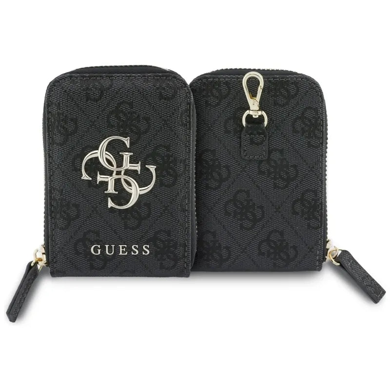Guess 4G Metal Logo universalus telefono krepšelis su dirželiu – virvelė / dirželis per petį su pinigine telefonui (juodas)