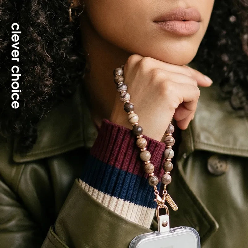 Crong Phone Charm – telefono pakabukas (rudas agatas)