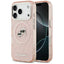 Karl Lagerfeld IML Glitter Karl & Choupette Heads Logo MagSafe - dėklas iPhone 17 Pro Max (rožinis)