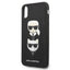 Karl Lagerfeld Saffiano Karl & Choupette Heads – dėklas iPhone Xs / X telefonui (juodas)