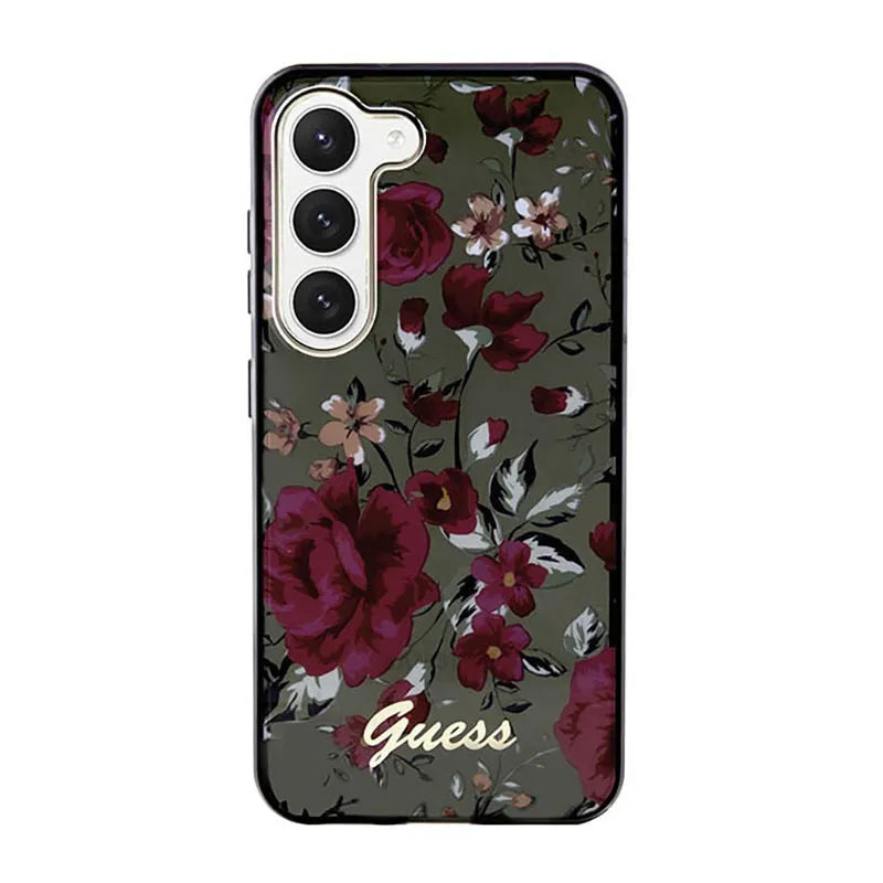 „Guess Flower Collection“ – dėklas „Samsung Galaxy S23+“ (chaki spalvos)