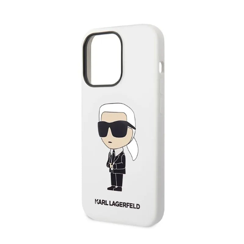 Karl Lagerfeld Silicone NFT Ikonik – dėklas iPhone 14 Pro telefonui (baltas)