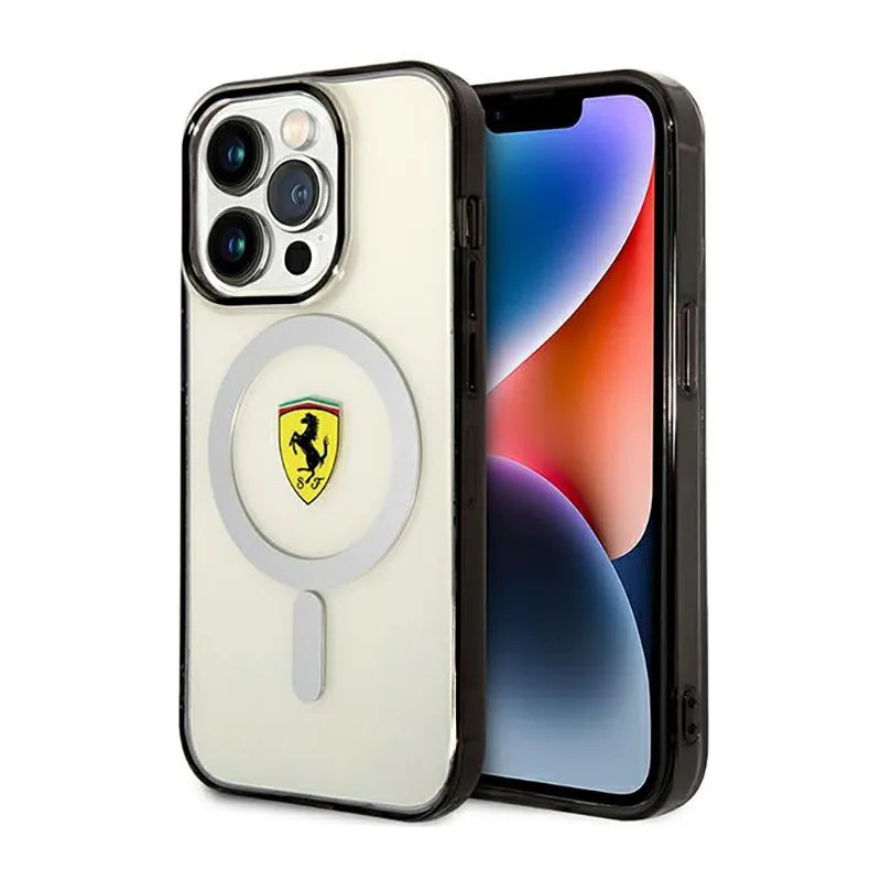 Ferrari Outline Magsafe – dėklas, skirtas iPhone 14 Pro Max (skaidrus)