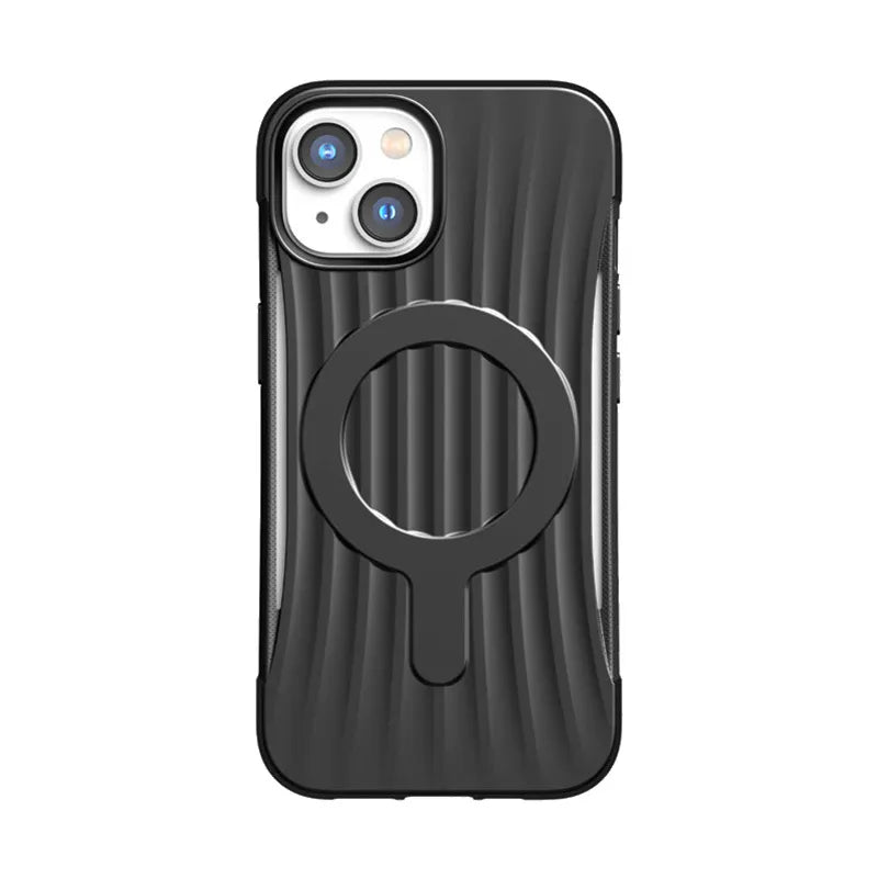 X-Doria Raptic Clutch MagSafe – Biologiškai skaidus dėklas, skirtas iPhone 14 (atsparus kritimui iš 3 m aukščio) (juodas)