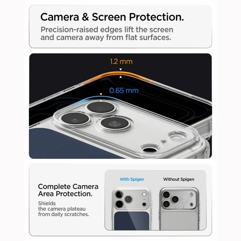 „Spigen Ultra Hybrid T Mag MagSafe“ – dėklas, skirtas „iPhone 18 Pro Max“ / „17 Pro Max“ (matinė mėlyna spalva)