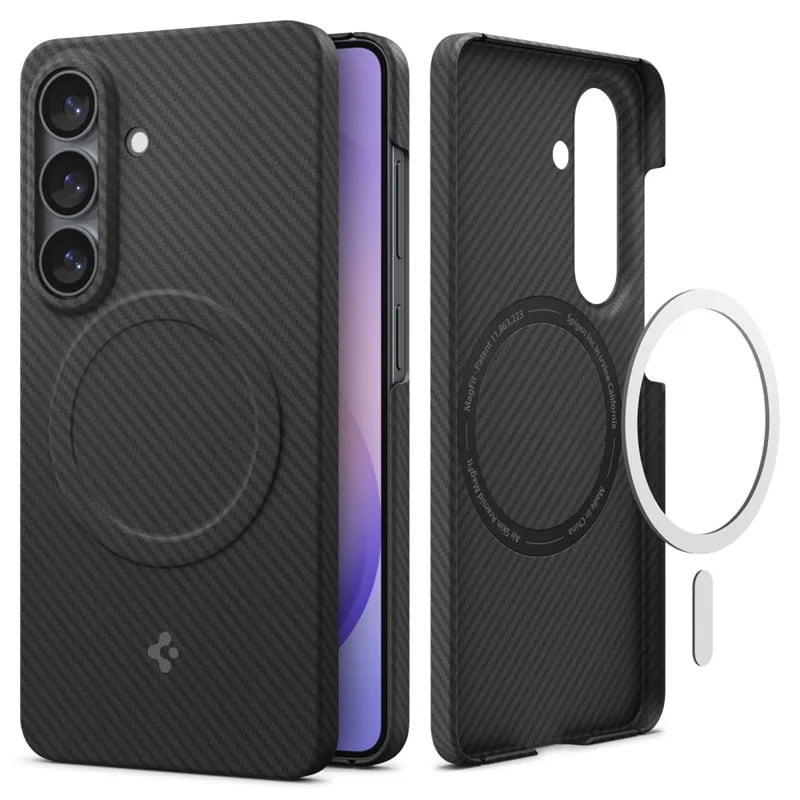 Spigen Airskin Aramid dėklas, skirtas Samsung Galaxy S26 (juodas)