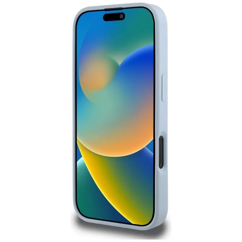 Guess Grained Big 4G Logo Small Classic Logo – Dėklas iPhone 16 Pro (mėlynas)