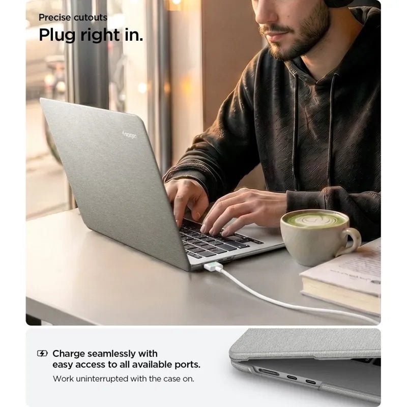 Spigen Urban Fit – dėklas MacBook Air 15" (M5/M4/M3/M2/2026-2023) (Heather Grey)