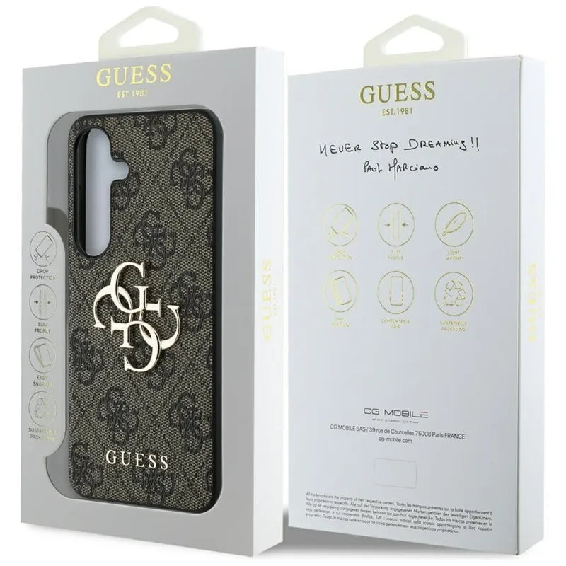 Guess Big 4G Logo Classic Logo – dėklas Samsung Galaxy S25+ (rudas)
