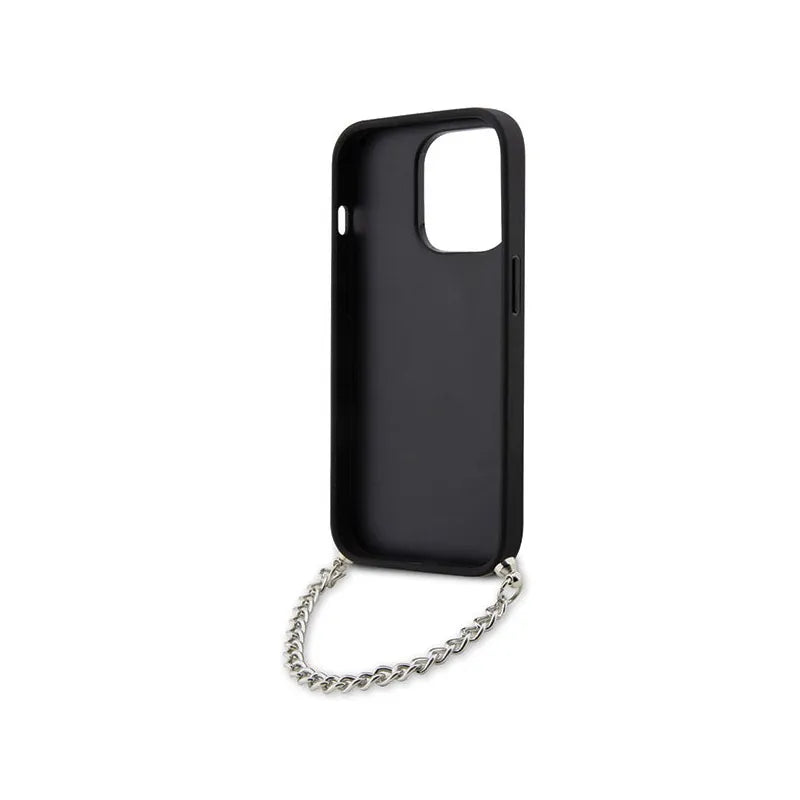 Karl Lagerfeld Saffiano Monogram Chain - Dėklas iPhone 14 Pro (Juodas)