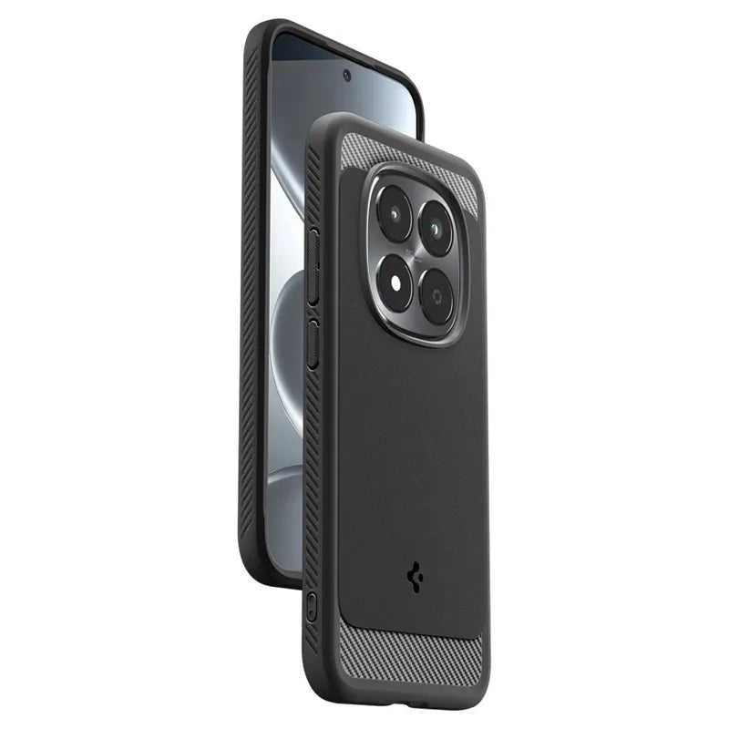 Spigen Rugged Armor – dėklas Xiaomi Redmi Note 15 Pro 5G (matinis juodas)