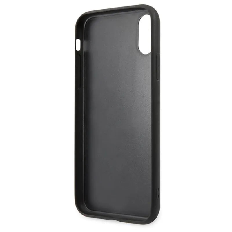Karl Lagerfeld Saffiano Karl & Choupette Heads – dėklas iPhone Xs / X telefonui (juodas)