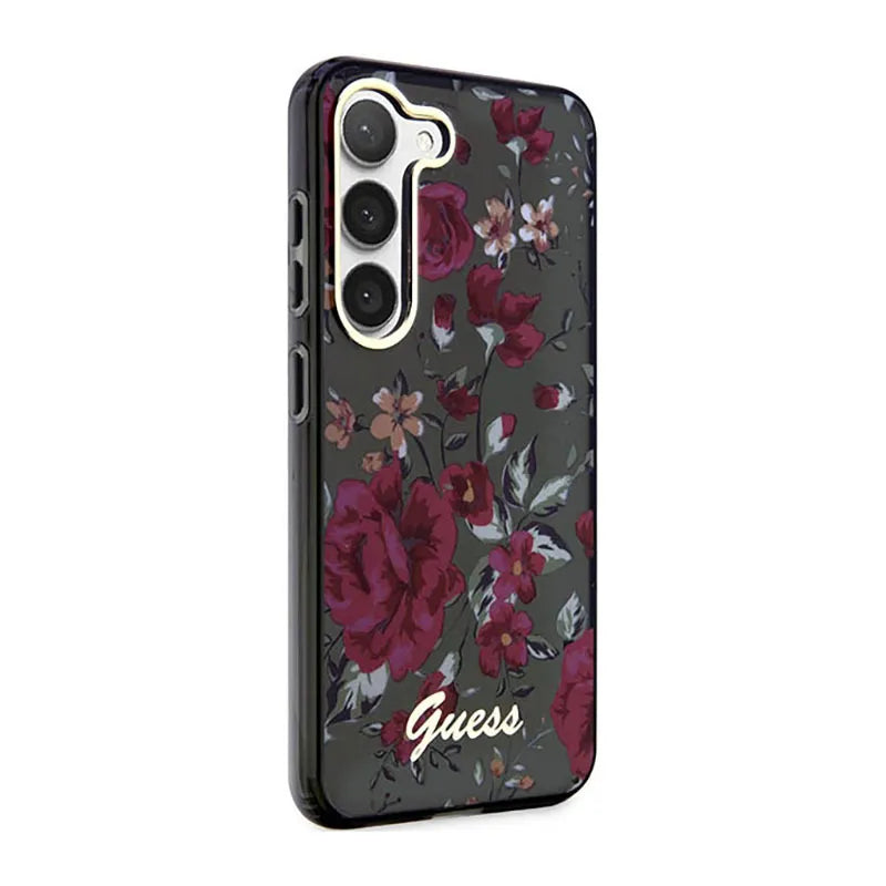 „Guess Flower Collection“ – dėklas „Samsung Galaxy S23+“ (chaki spalvos)