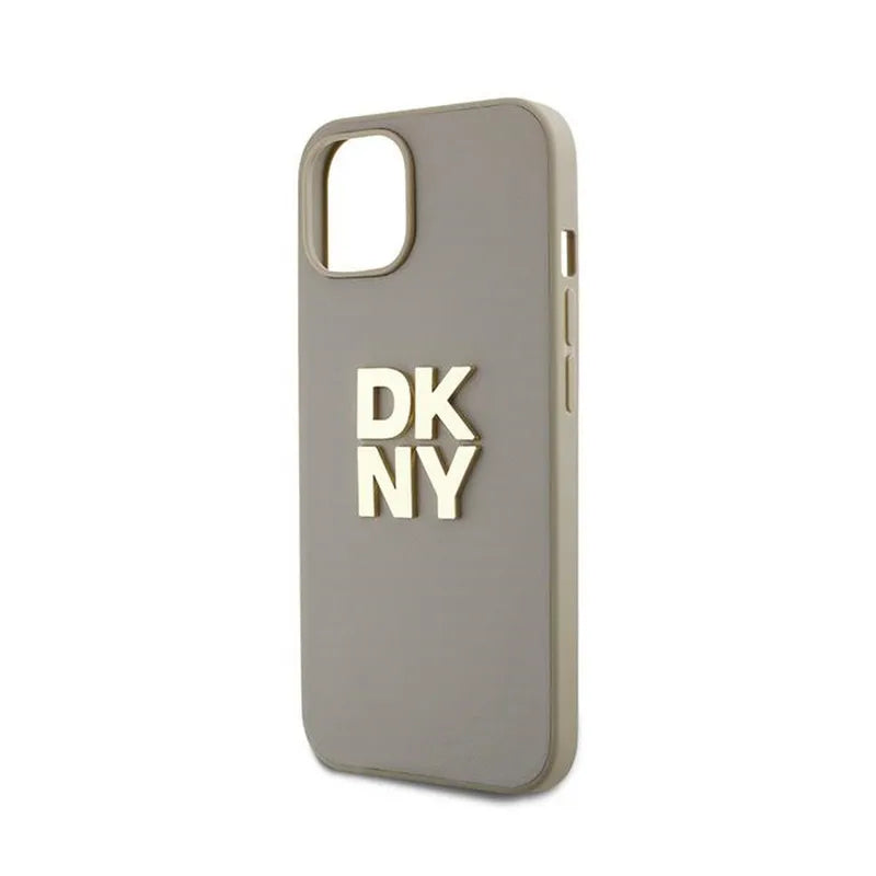 DKNY Wrist Strap Stock Logo – dėklas iPhone 15 / 14 / 13 (smėlio spalvos)