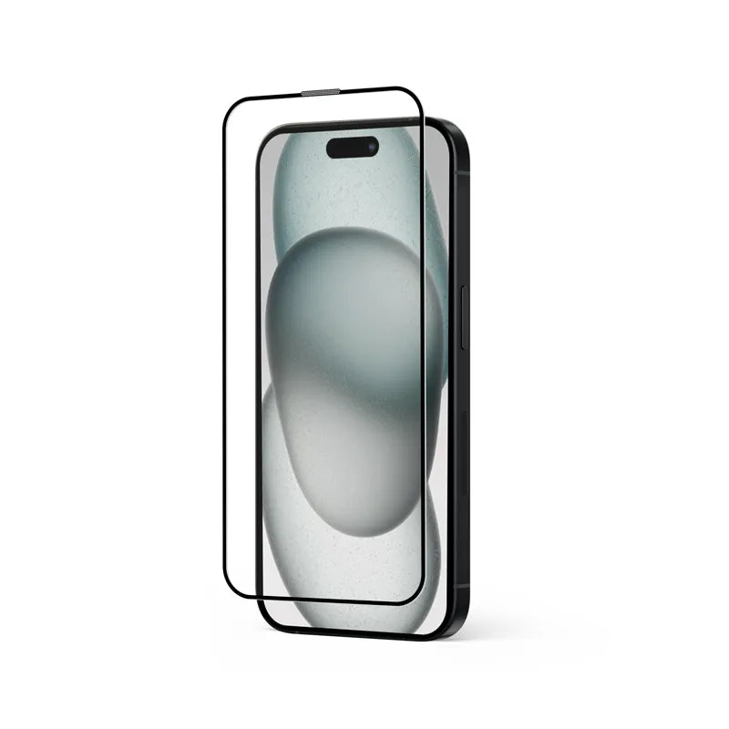 Crong antibakterinis 3D Armor Glass – 9H Full Glue grūdintas stiklas, skirtas iPhone 16 Plus / iPhone 15 Plus + montavimo rėmelis