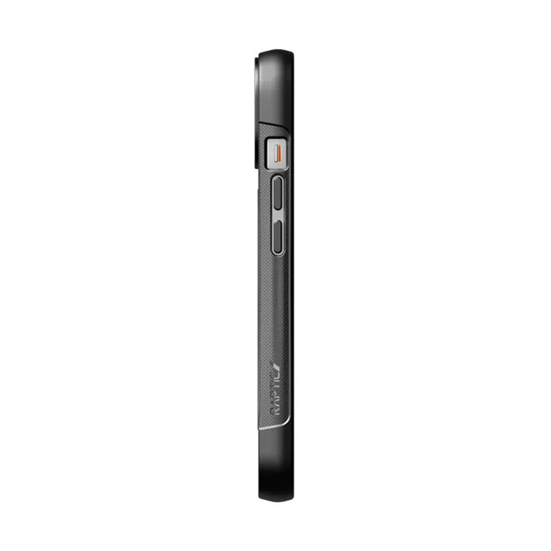X-Doria Raptic Clutch MagSafe – Biologiškai skaidus dėklas, skirtas iPhone 14 (atsparus kritimui iš 3 m aukščio) (juodas)