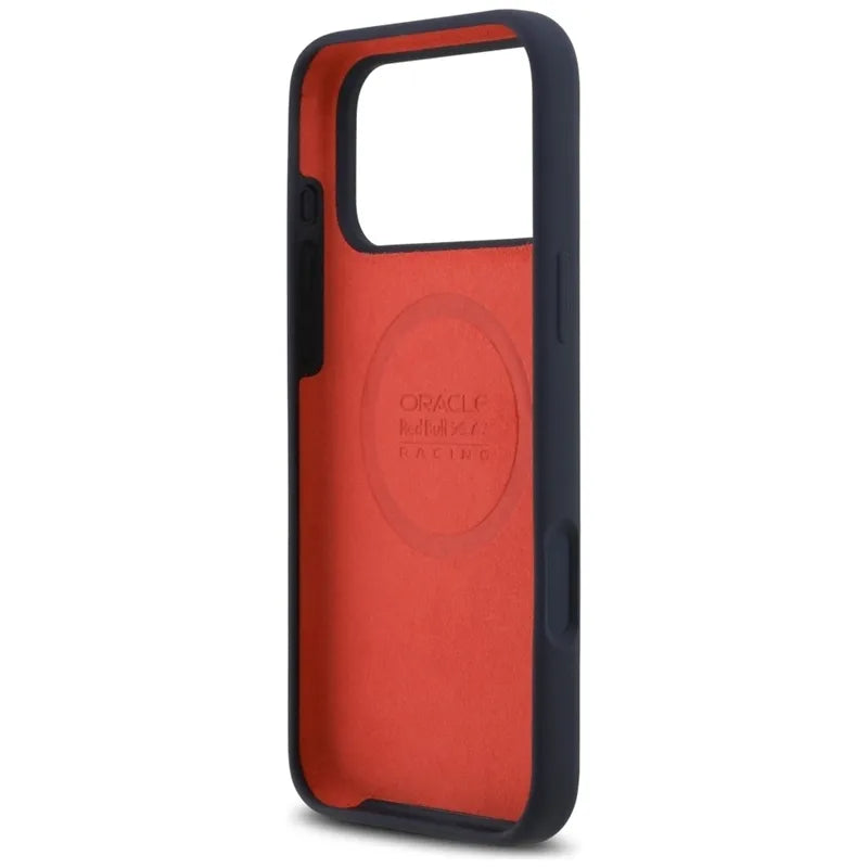 Red Bull Silicone Oversize Vertical Logo MagSafe – iPhone 17 Pro Max dėklas (tamsiai mėlynas)