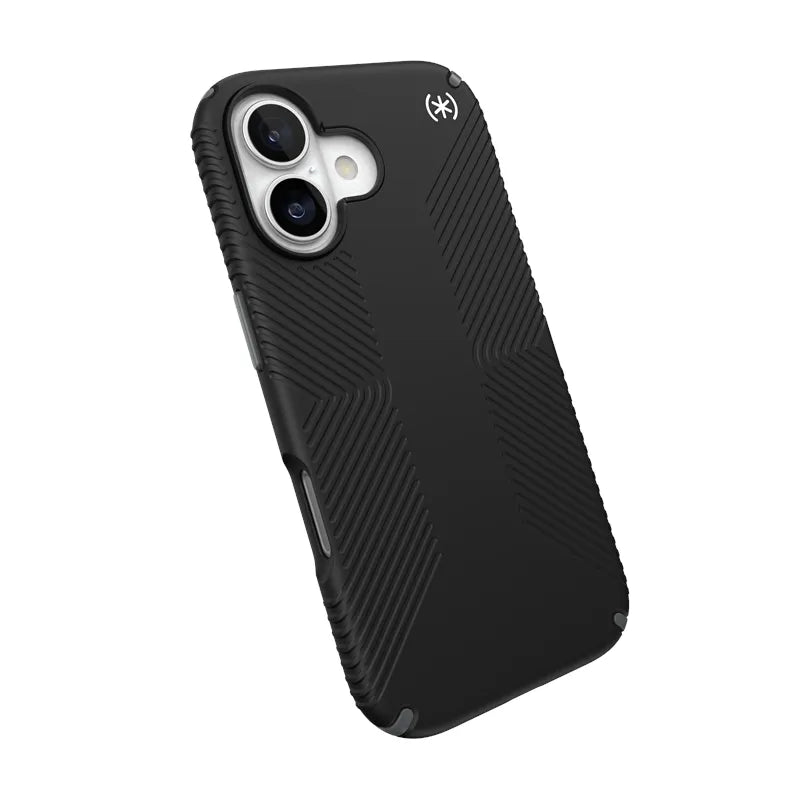„Speck Presidio2 Grip MagSafe“ dėklas – „iPhone 17“ (juodas / skalūno pilkas / baltas)