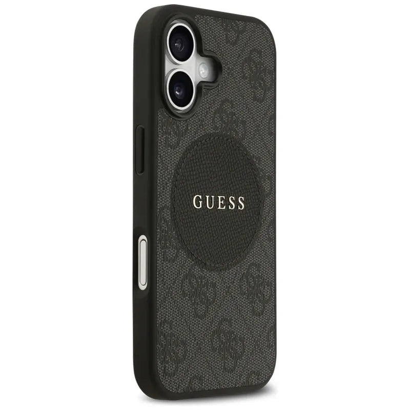 Guess 4G Circle Classic Logo MagSafe – Dėklas iPhone 17 (Juodas)