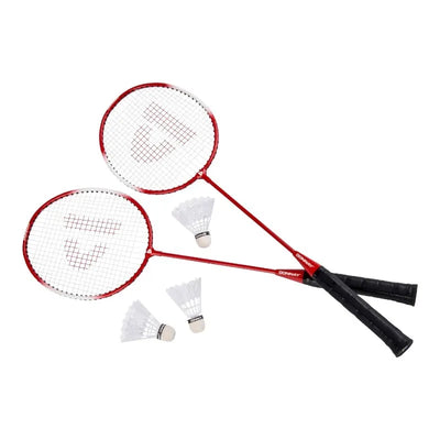 Donnay – 6 dalių badmintono rinkinys dėkle (raudonas)