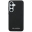 Karl Lagerfeld Saffiano Full Wrapped Elongated Metal Logo MagSafe – dėklas Samsung Galaxy S25+ telefonui (juodas)