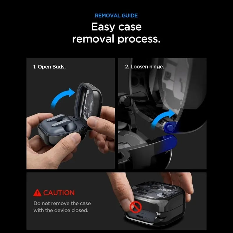 Spigen Ultra Hybrid – dėklas Samsung Galaxy Buds 4 / 4 Pro (Zero One Black)