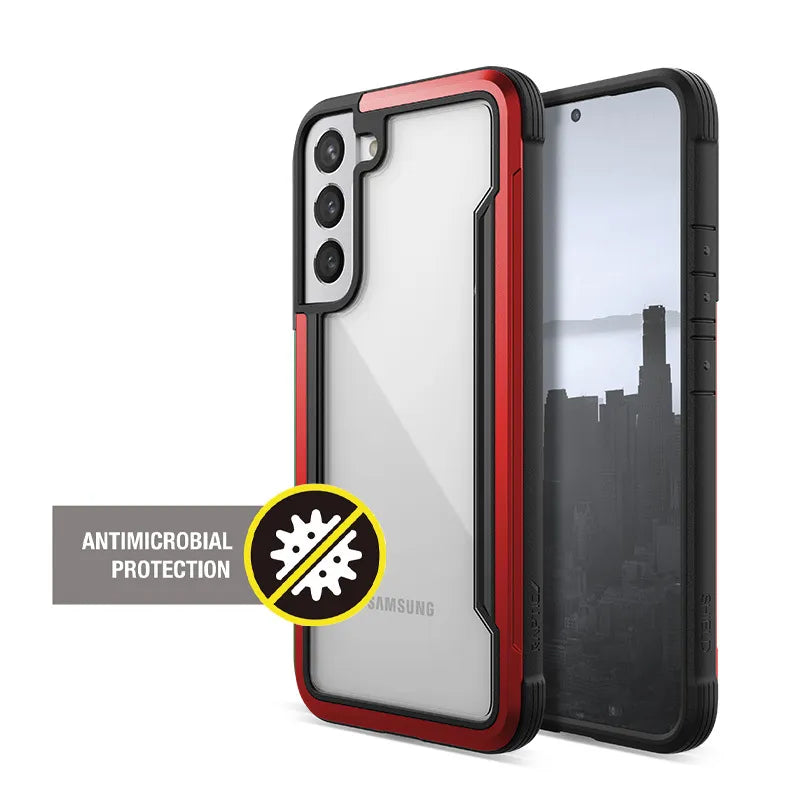 X-Doria Raptic Shield Pro – dėklas Samsung Galaxy S22+ 5G (antibakterinė apsauga) (raudonas)