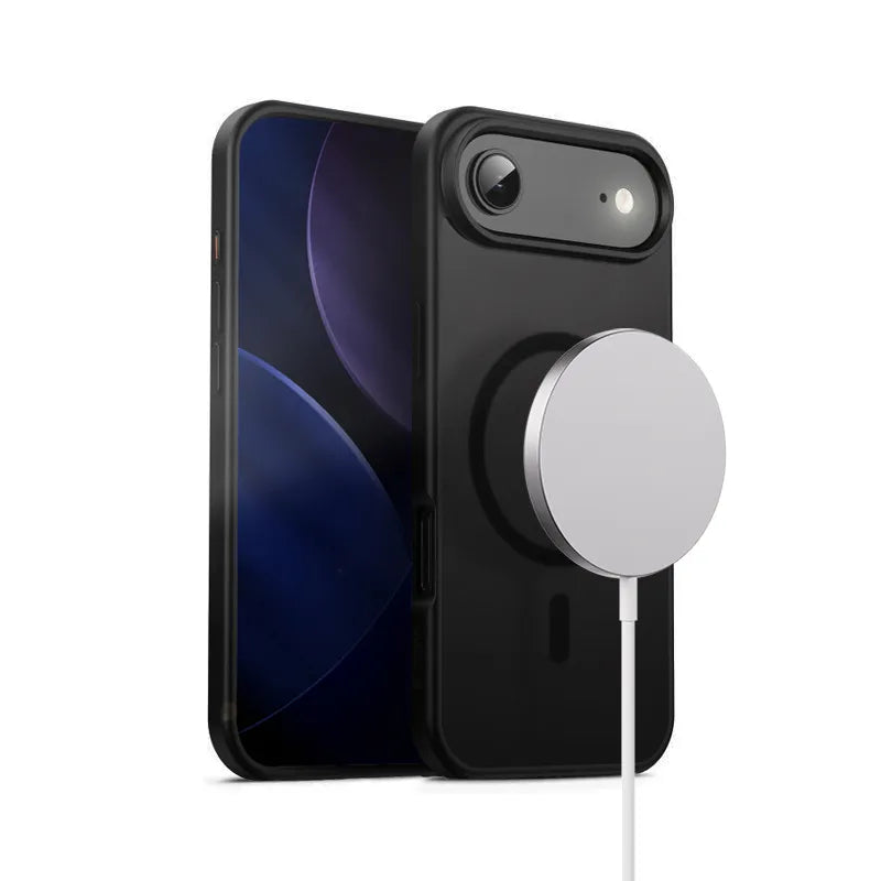 Crong Hybrid Frost MAG dėklas – MagSafe iPhone Air dėklas (juodas)