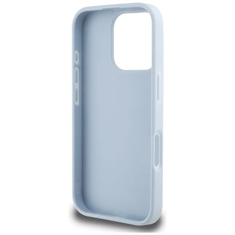 Guess Grained Big 4G Logo Small Classic Logo – Dėklas iPhone 16 Pro (mėlynas)