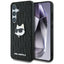 Karl Lagerfeld „Leather Monogram Pin Logo Choupette Head“ dėklas, skirtas Samsung Galaxy S25+ (juodas)