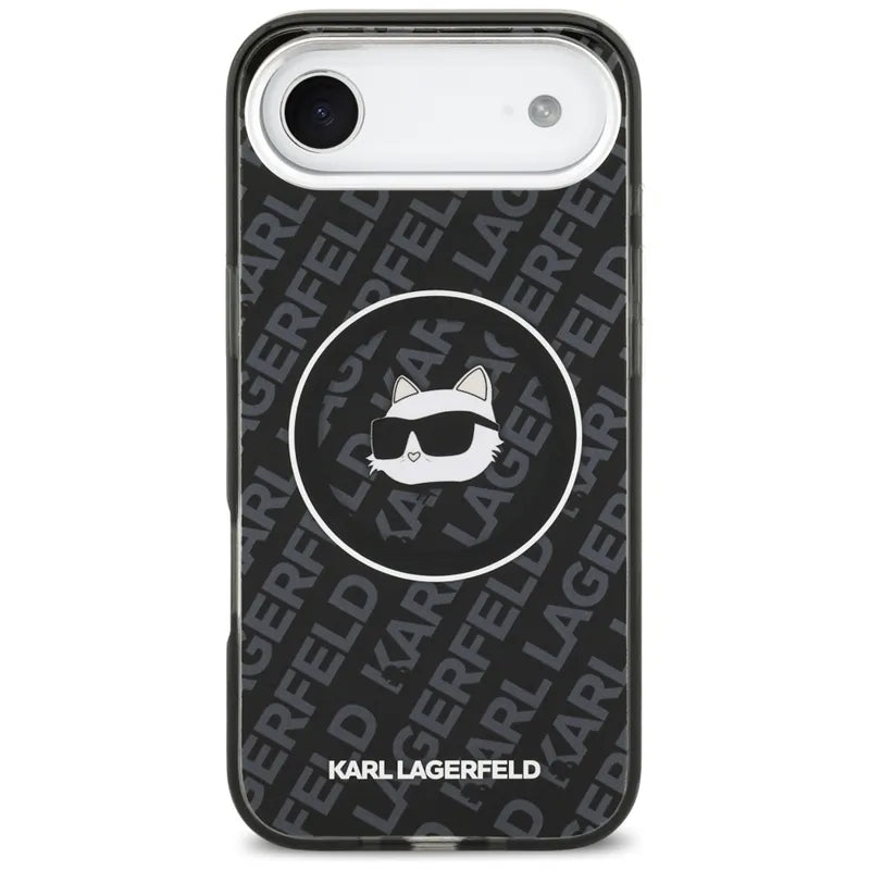 Karl Lagerfeld IML Choupette Head Logo MagSafe – dėklas iPhone Air (juodas)