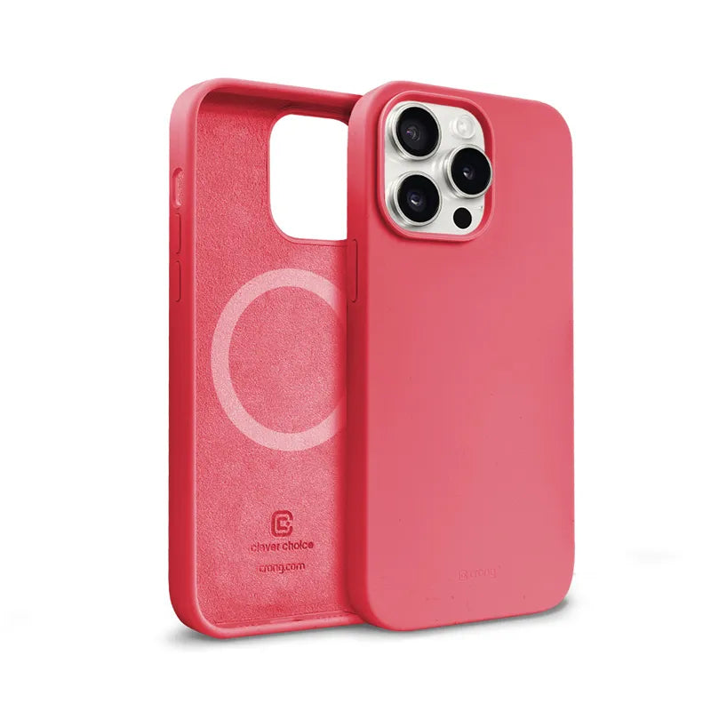 Crong Color Cover Magnetic – dėklas iPhone 15 Pro Max su MagSafe (rožinis)