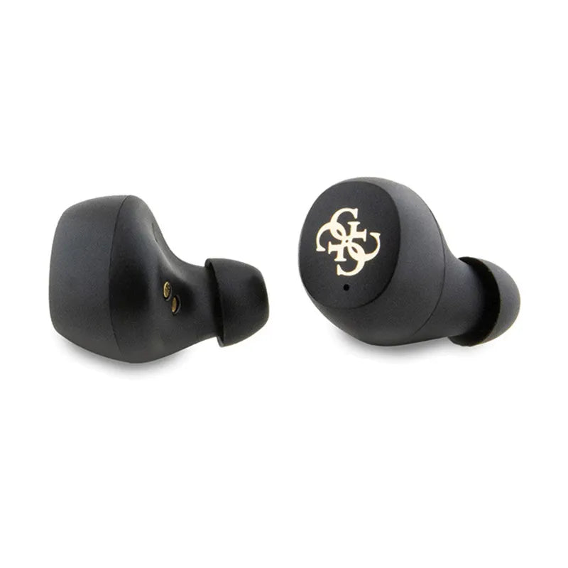 Guess 4G Metal Logo – TWS ENC Bluetooth ausinės + įkrovimo dėklas (juodos)