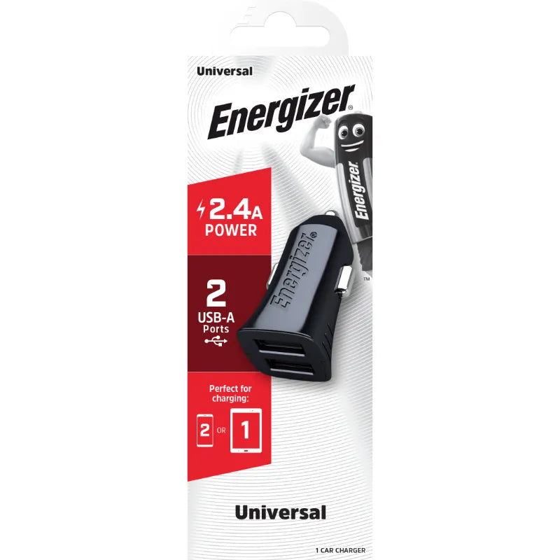 Energizer Classic – Automobilinis įkroviklis 2x USB-A 2,4 A 12 W (juodas)