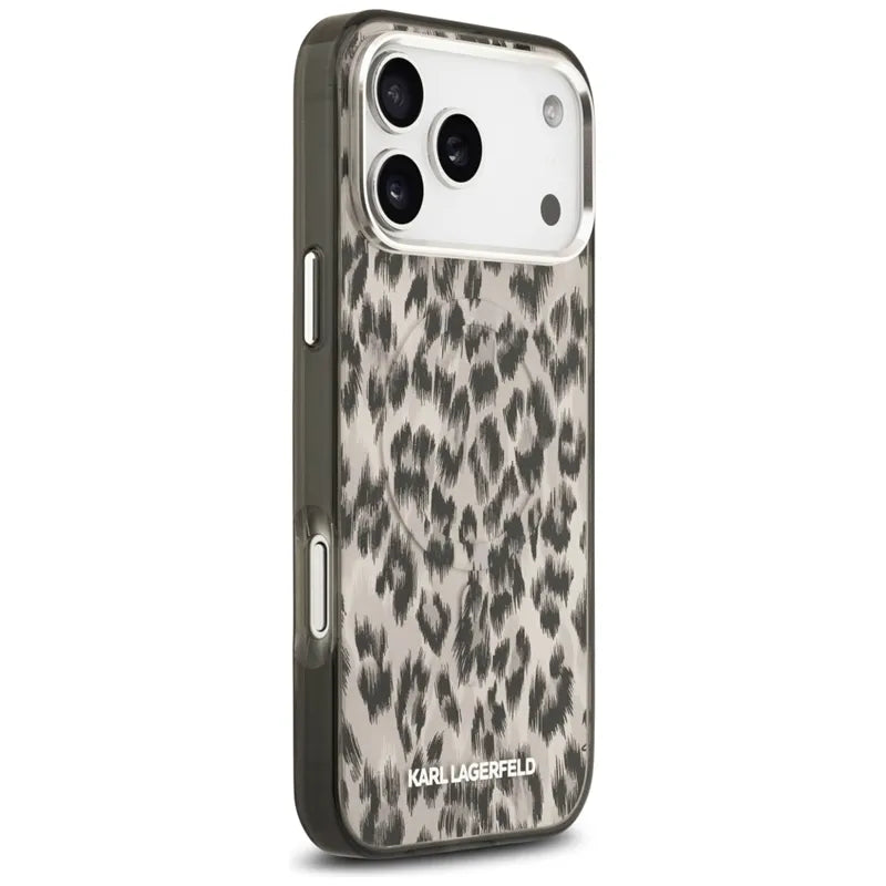 Karl Lagerfeld IML Leopard Pattern MagSafe – dėklas, skirtas iPhone 17 Pro Max (rudas)