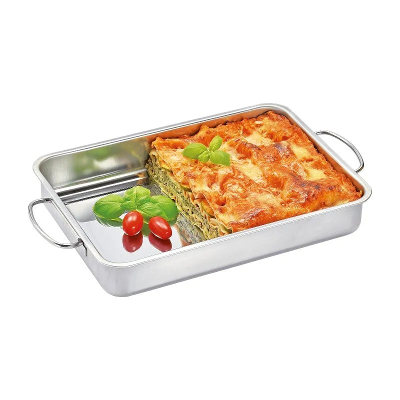 Küchenprofi Style – nerūdijančio plieno kepimo skarda su grotelėmis 40×31,5×6,5 cm