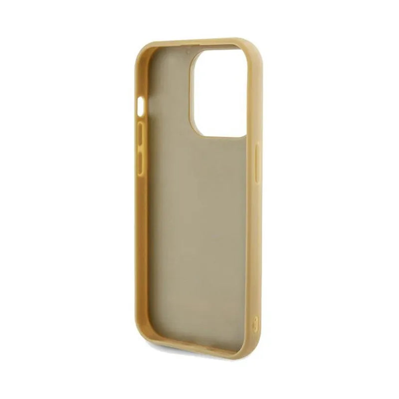 Guess Disco Metal Script – dėklas iPhone 14 Pro Max (auksinis)