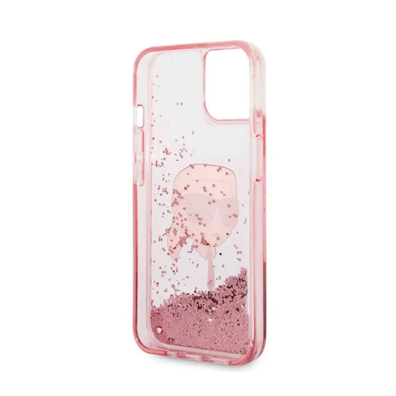 Karl Lagerfeld Liquid Glitter NFT Karl's Head – dėklas iPhone 14 Plus (rožinis)