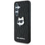Karl Lagerfeld „Leather Monogram Pin Logo Choupette Head“ dėklas, skirtas Samsung Galaxy S25+ (juodas)