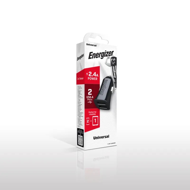 Energizer Classic – Automobilinis įkroviklis 2x USB-A 2,4 A 12 W (juodas)