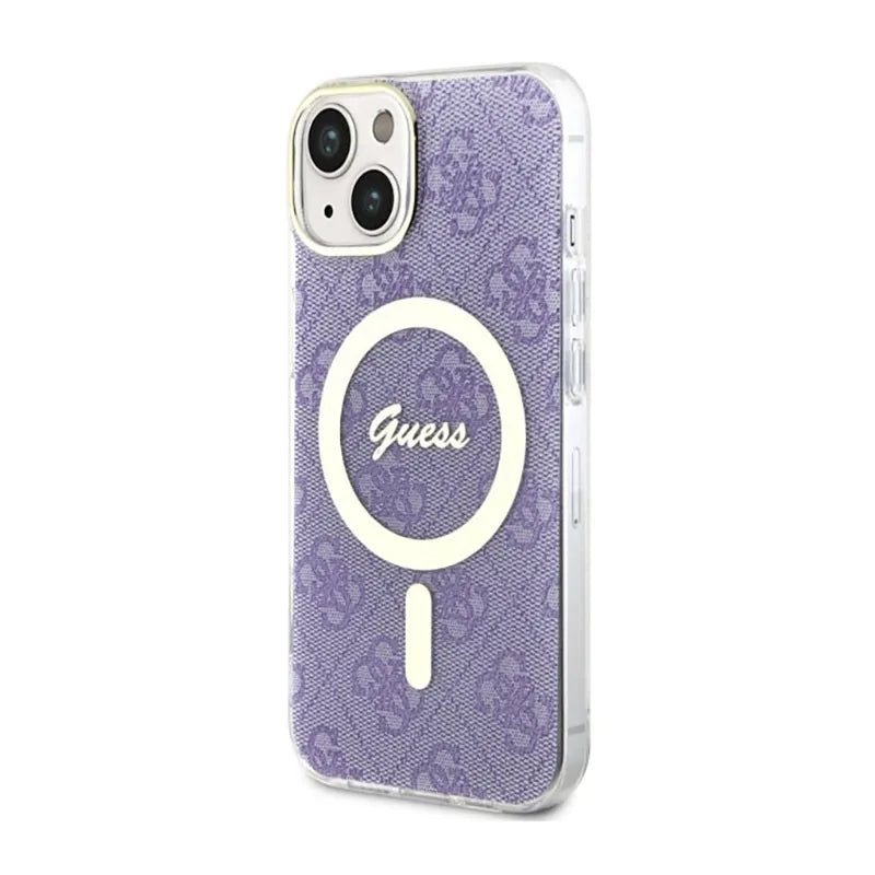 Guess 4G MagSafe – dėklas skirtas iPhone 14 Plus (violetinis)