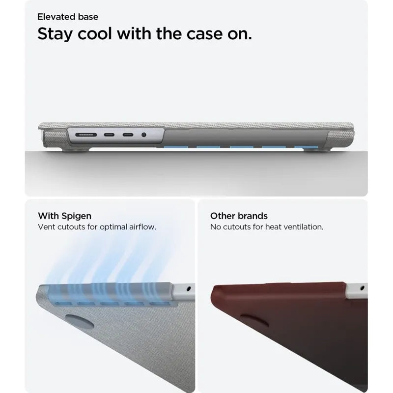 Spigen Urban Fit – dėklas MacBook Pro 14" (M5/M4/M3/M2/M1/2026-2021) (Heather Grey)
