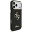 „Guess Fixed Glitter Big 4G Metal Frame“ – dėklas „iPhone 17 Pro Max“ (juodas)